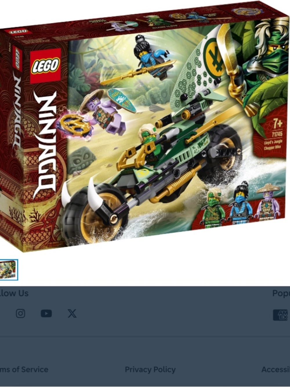 Lego Ninjago Set 71845 Lloyds jungle chopper bike